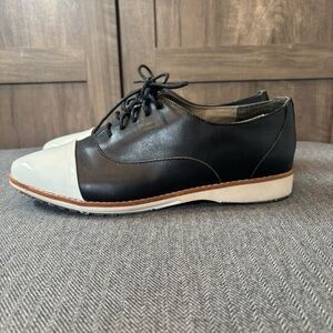 Rollie Women’s 6 Madison Oxford Derby Shoes Lace Up Black White